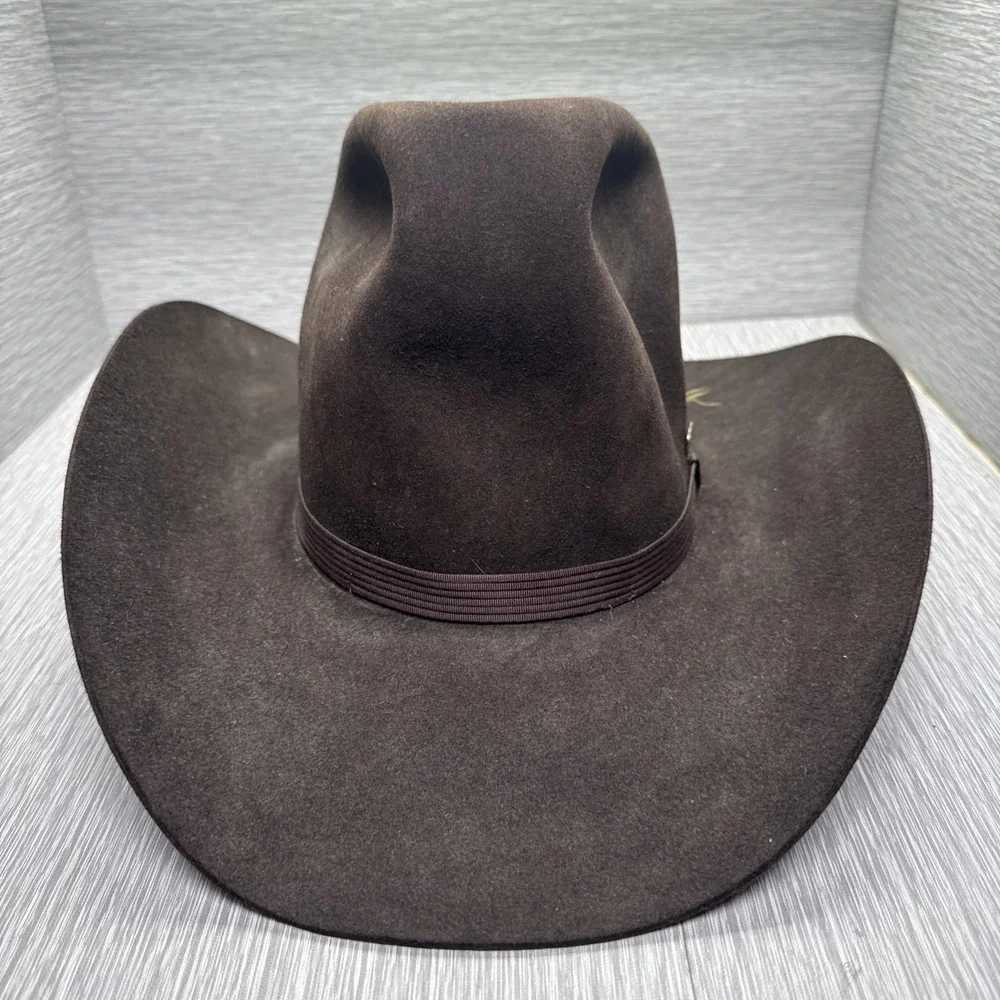 Resistol‎ Self Conforming XXX Beaver Felt Western Cowboy Hat Brown 6 3/4 Feather